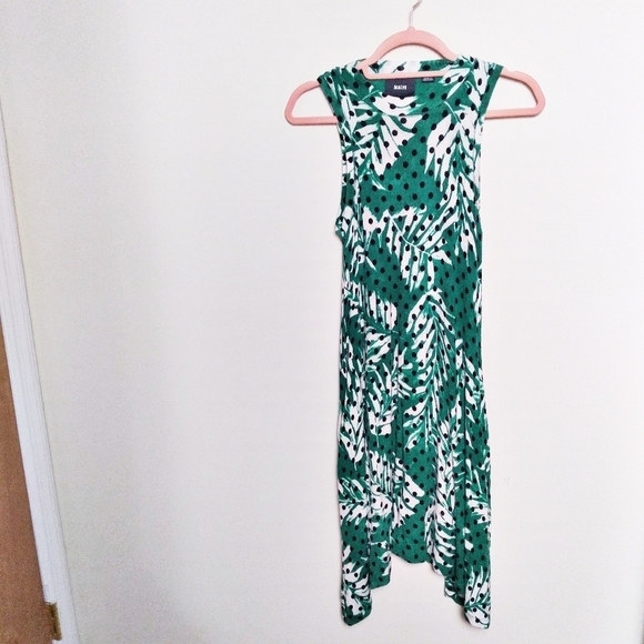 Anthropologie Maeve Cayenne Green Tropical Leaf Print Swing Trapeze Dress XS - Picture 3 of 10